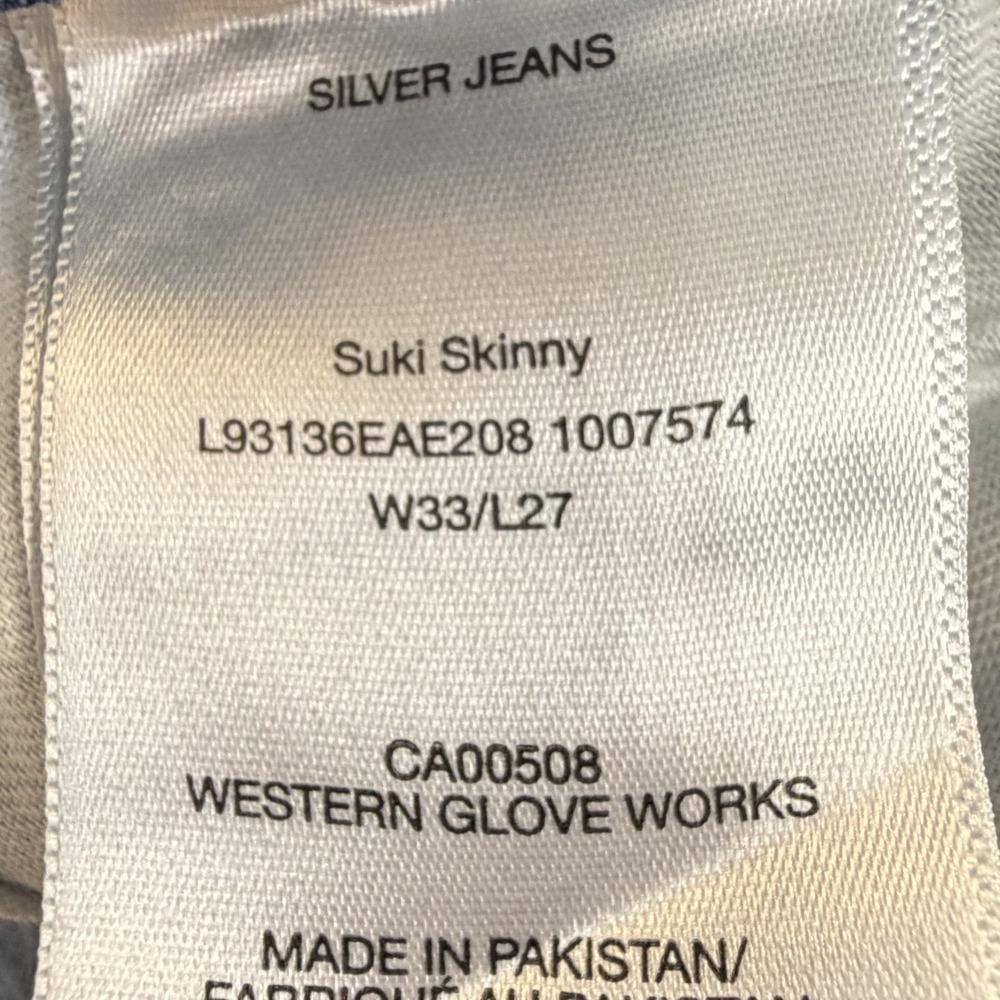 Silver Suki Skinny Jeans Womens 33 Mid Rise Denim Med Wash Stretch Blue - Picture 5 of 7